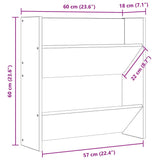 Wall Shoe Cabinet Black 60x18x60 cm Engineered Wood - Extra Image