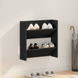 Wall Shoe Cabinet Black 60x18x60 cm Engineered Wood