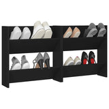 Wall Shoe Cabinets 2 pcs Black 60x18x60 cm Engineered Wood - Top-Down View