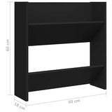 Wall Shoe Cabinets 2 pcs Black 60x18x60 cm Engineered Wood