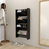Wall Shoe Cabinets 2 pcs Black 60x18x60 cm Engineered Wood