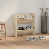 Wall Shoe Cabinet Sonoma Oak 60x18x60 cm Engineered Wood - Side View