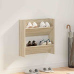 Wall Shoe Cabinet Sonoma Oak 60x18x60 cm Engineered Wood