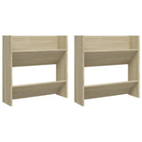 Wall Shoe Cabinets 2 pcs Sonoma Oak 60x18x60cm Engineered Wood