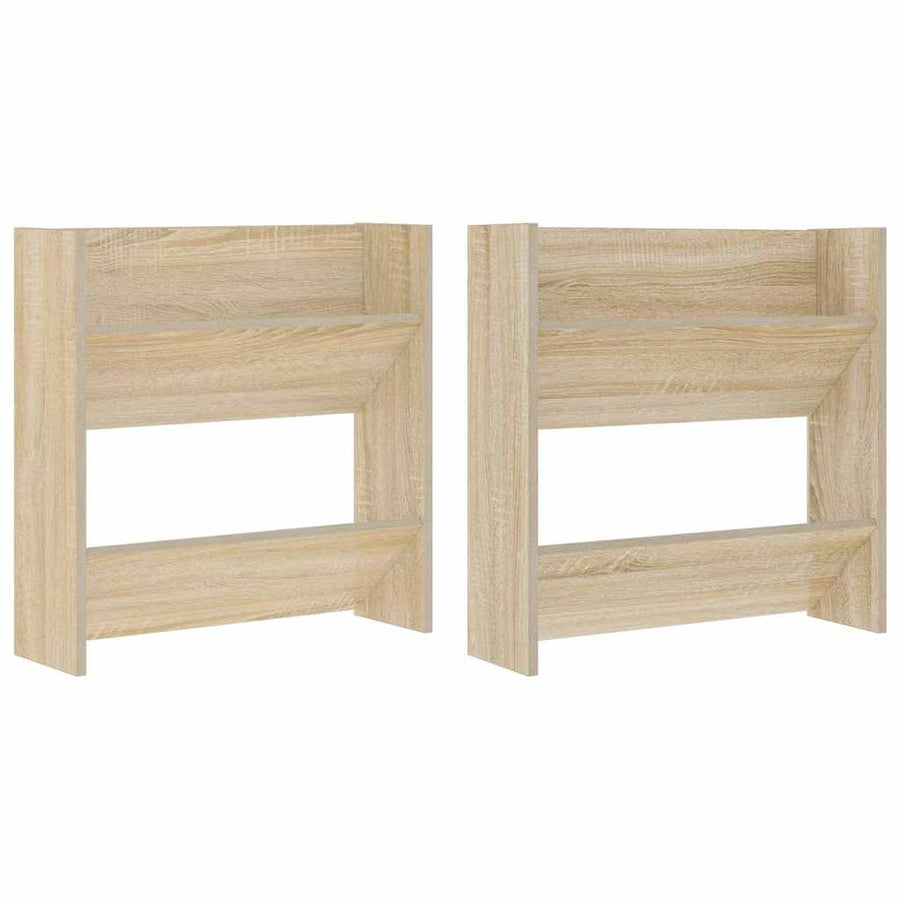 Wall Shoe Cabinets 2 pcs Sonoma Oak 60x18x60cm Engineered Wood
