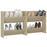 Wall Shoe Cabinets 2 pcs Sonoma Oak 60x18x60cm Engineered Wood