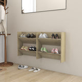 Wall Shoe Cabinets 2 pcs Sonoma Oak 60x18x60cm Engineered Wood