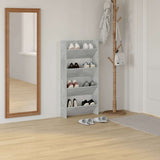 Wall Shoe Cabinets 2 pcs Concrete Grey 60x18x60 cm Engineered Wood - Side View