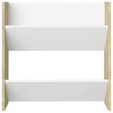 Wall Shoe Cabinet White and Sonoma Oak 60x18x60 cm Engineered Wood