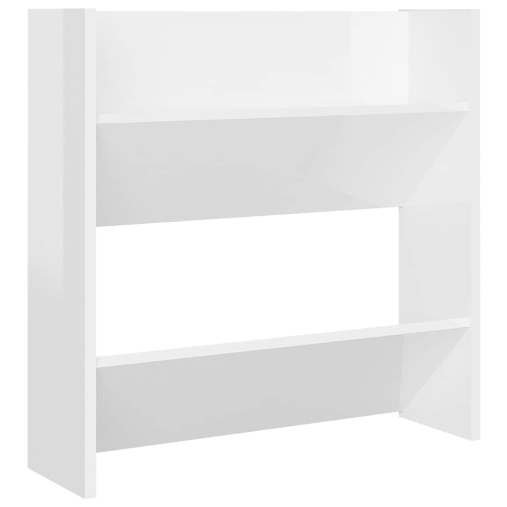 Wall Shoe Cabinet High Gloss White 60x18x60 cm Engineered Wood