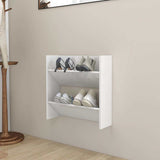 Wall Shoe Cabinet High Gloss White 60x18x60 cm Engineered Wood