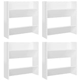 Wall Shoe Cabinets 4 pcs High Gloss White 60x18x60 cm Engineered Wood - Front View