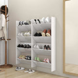 Wall Shoe Cabinets 4 pcs High Gloss White 60x18x60 cm Engineered Wood