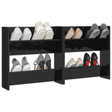 Wall Shoe Cabinets 2 pcs High Gloss Black 60x18x60 cm Engineered Wood - Top-Down View