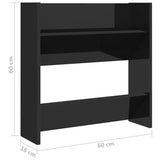 Wall Shoe Cabinets 2 pcs High Gloss Black 60x18x60 cm Engineered Wood - Low Angle