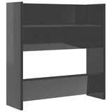 Wall Shoe Cabinets 4 pcs High Gloss Grey 60x18x60 cm Engineered Wood