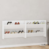 Wall Shoe Cabinet 2 pcs White 80x18x60 cm Engineered Wood