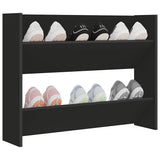 Wall Shoe Cabinet Black 80x18x60 cm Engineered Wood