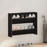 Wall Shoe Cabinet Black 80x18x60 cm Engineered Wood