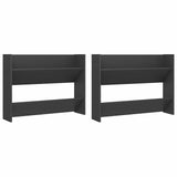 Wall Shoe Cabinets 2 pcs Grey 80x18x60 cm Engineered Wood - Front View