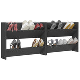 Wall Shoe Cabinets 2 pcs Grey 80x18x60 cm Engineered Wood
