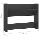 Wall Shoe Cabinets 2 pcs Grey 80x18x60 cm Engineered Wood