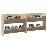 Wall Shoe Cabinets 2 pcs Sonoma Oak 80x18x60cm Engineered Wood