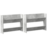 Wall Shoe Cabinets 2 pcs Concrete Grey 80x18x60 cm Engineered Wood - Front View