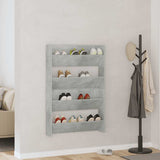 Wall Shoe Cabinets 2 pcs Concrete Grey 80x18x60 cm Engineered Wood - Side View