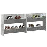 Wall Shoe Cabinets 2 pcs Concrete Grey 80x18x60 cm Engineered Wood - Top-Down View