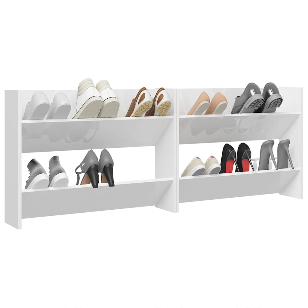 Wall Shoe Cabinets 2 pcs White&Sonoma Oak 80x18x60 cm Engineered Wood