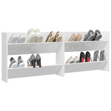 Wall Shoe Cabinets 2 pcs White&Sonoma Oak 80x18x60 cm Engineered Wood