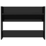 Wall Shoe Cabinets 2 pcs High Gloss Black 80x18x60 cm Engineered Wood - Rear View