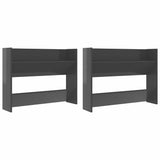 Wall Shoe Cabinets 2 pcs High Gloss Grey 80x18x60 cm Engineered Wood