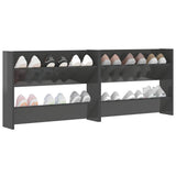 Wall Shoe Cabinets 2 pcs High Gloss Grey 80x18x60 cm Engineered Wood