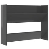 Wall Shoe Cabinets 2 pcs High Gloss Grey 80x18x60 cm Engineered Wood - 45-Degree Angle