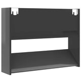Wall Shoe Cabinets 2 pcs High Gloss Grey 80x18x60 cm Engineered Wood