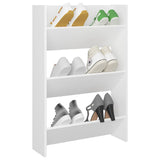Wall Shoe Cabinet White 60x18x90 cm Engineered Wood - Side View