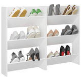 Wall Shoe Cabinets 2 pcs White 60x18x90 cm Engineered Wood