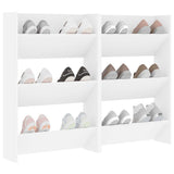 Wall Shoe Cabinets 2 pcs White 60x18x90 cm Engineered Wood - Top-Down View