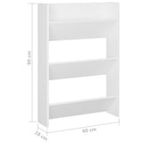 Wall Shoe Cabinets 2 pcs White 60x18x90 cm Engineered Wood - Low Angle