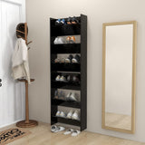 Wall Shoe Cabinets 2 pcs Black 60x18x90 cm Engineered Wood - Top-Down View