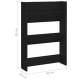 Wall Shoe Cabinets 2 pcs Black 60x18x90 cm Engineered Wood - Low Angle