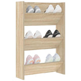 Wall Shoe Cabinet Sonoma Oak 60x18x90 cm Engineered Wood