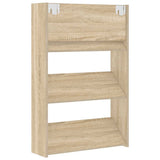 Wall Shoe Cabinet Sonoma Oak 60x18x90 cm Engineered Wood - Close-Up Angle