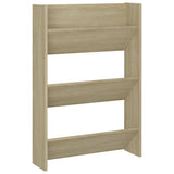 Wall Shoe Cabinets 2 pcs Sonoma Oak 60x18x90 cm Engineered Wood - 45-Degree Angle