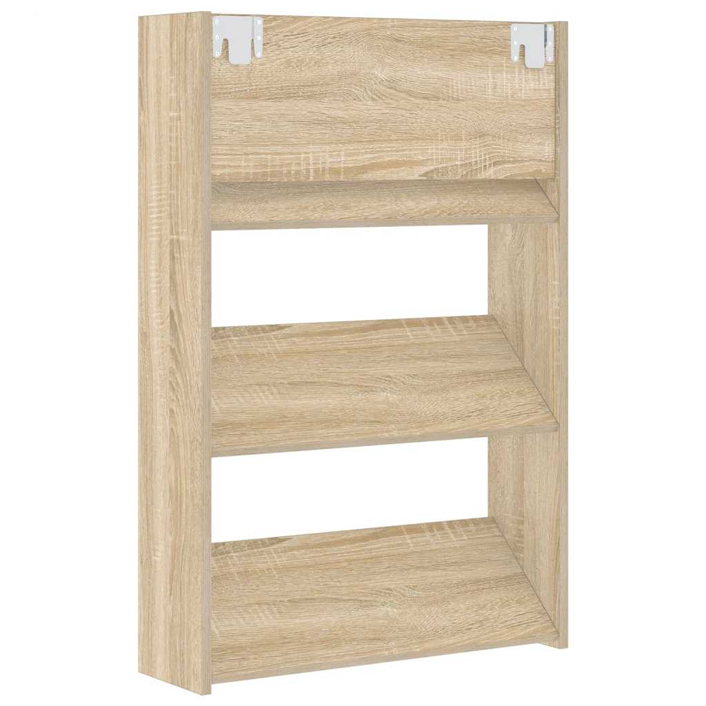 Wall Shoe Cabinets 2 pcs Sonoma Oak 60x18x90 cm Engineered Wood