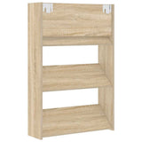 Wall Shoe Cabinets 2 pcs Sonoma Oak 60x18x90 cm Engineered Wood