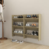 Wall Shoe Cabinets 2 pcs Sonoma Oak 60x18x90 cm Engineered Wood