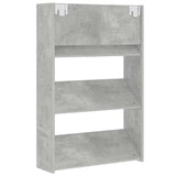 Wall Shoe Cabinet Concrete Grey 60x18x90 cm Engineered Wood - Close-Up Angle
